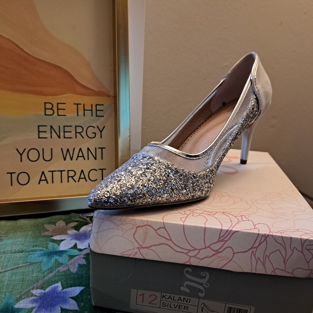 Silver 3 inch heels